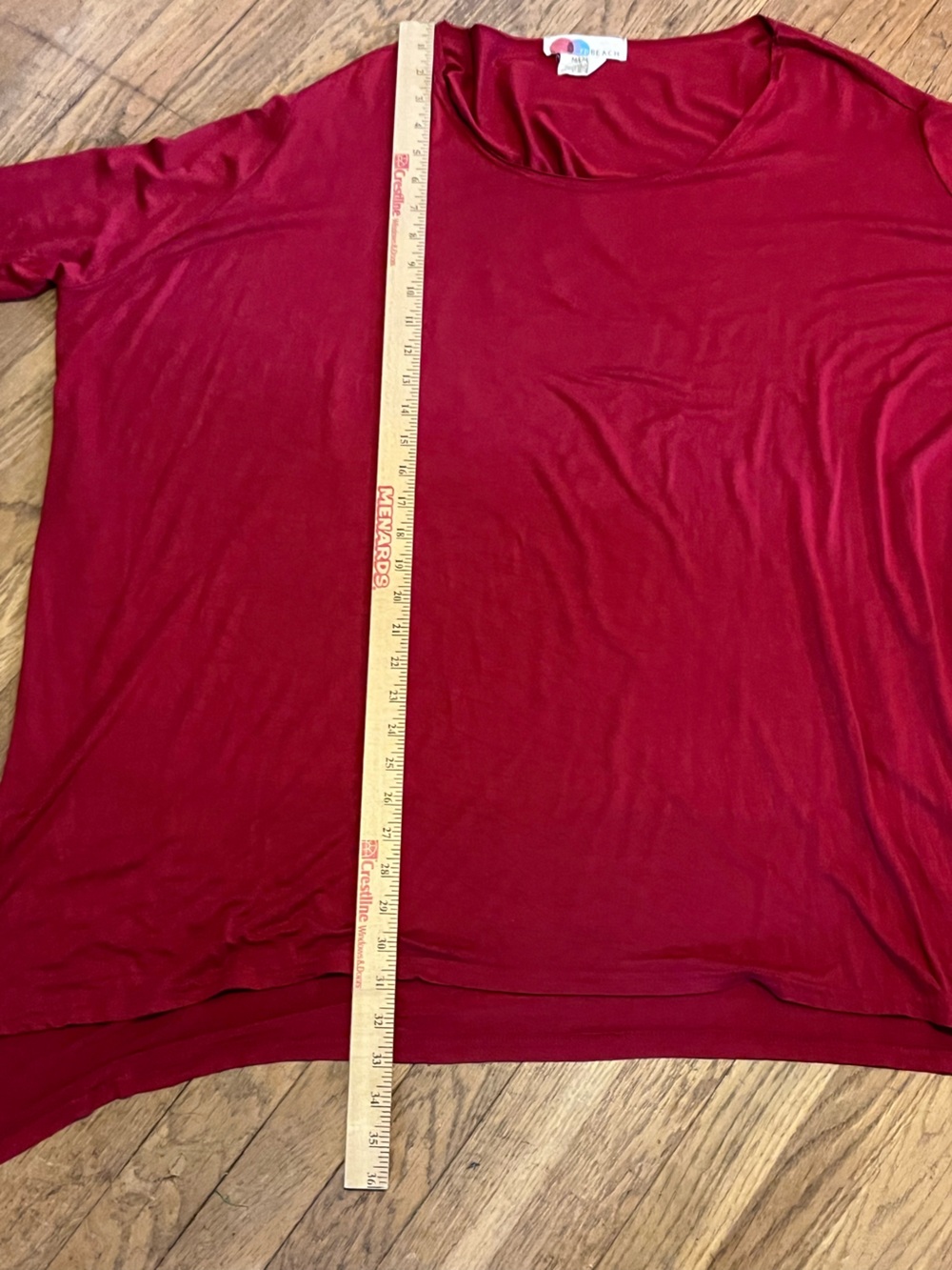 Free People Red* Big Dipper Tee Oversized Slouchy Long Sleeve Tunic Mini Slits - Picture 6 of 7